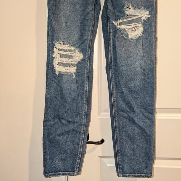 AE American Eagle Outfitters Stretch Mom Straight High Waisted Pants 0 Long Tall - Picture 10 of 11